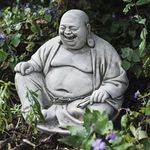 DGS STATUES – Stone Cast, Fat Laughing Sitting Buddha, Hand Finished, Statue, Sculpture, 25KG