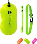 Street27® High Visibility Swim Bubble Buoy Swimming Tow Float for Open Water Swimmers, Kayakers and Triathletes (Orange) (Fluo Green)