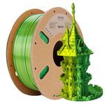 ERYONE Silk Dual Color PLA Filament 3D Printer 1.75mm +/- 0.03mm, Bicolor Filament Two Tone PLA 1KG Cardboard Spool, Yellow Green