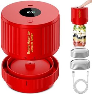 LOVE MOMENT Electric Mason Jar Vacuum Sealer Kit for Wide Mouth and Regular Mouth Mason Jar - Red