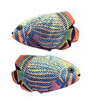 1 Pair Deep Sea Fish Oven Mitts Heat Resistant Oven Gloves Cute Fish Kitchen Gloves Microwave Mittens High Temp Cotton Lined Baking Grilling Cooking Gloves for Pizza Toaster BBQ