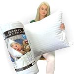 Empress Down Pillows, Standard Size Soft Pillow, Pure White Down with 600 Loft, 100% Cotton 400 Thread Count Cover, RDS Certified, Filled in Canada, Thin Pillow with Extra Cotton Protector
