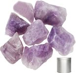 1.1lb Bulk Raw Amethyst Stone Rough Crystal-Natural Raw Stones Crystal for Tumbling, Cabbing, Fountain Rocks, Decoration,Polishing, Wire Wrapping, Wicca & Reiki Crystal Healing