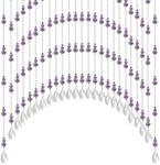 LC LICTOP Hanging Glass Bead Valance Self-Adhesive Beaded Curtains for Doorways Crystals Stran Arched Windows (Violet Gourd Arch Shape)