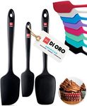 DI ORO Silicone Spatula Set - Rubber Kitchen Spatulas for Baking, Cooking, & Mixing - 600°F Heat-Resistant & BPA Free Silicone Scraper Spatulas for Nonstick Cookware - Dishwasher Safe (3pc, Black)