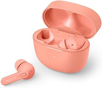 PHILIPS TAT2206PK/00 Auriculares Bluetooth con Micrófono/Resistentes a Salpicaduras y Sudor, 18h de Reproducción, Ajuste Cómodo/Auriculares Inalámbricos/Earbuds, Rosa