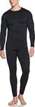 ATHLIO Men's Thermal Underwear Set, Winter Hunting Gear Comfort Fit Long Johns, Base Layer Top & Bottom for Cold WeatherLYS53-BLK_ Large