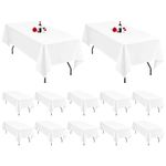 Lumaycens 12 Pack White Tablecloth 60x102Inch Table Cloths Rectangle White Polyester Farbic Tablecloths For 6 Foot Table Washable White Table Cloth Rectangular for Wedding Party Banquet