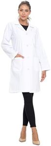 Natural Uniforms Unisex 40 inch Lab Coat Long Sleeve Professional Medical Coat, White (Medium)