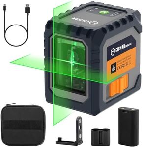 CIGMAN Green Laser Level, Self-leveling Cross Line Laser, 30M Working Distance (Up to 50M with Detector), Rechargeable Battery Built-in, Button Control Laser