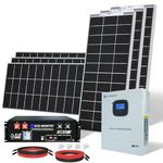 ECO-WORTHY 1200W 48V Solar Power System 4.8kWh/Day with 6pcs 195W Solar Panels,1pc 48V 100Ah LiFePO4 Battery and 3000W Solar Hybrid Inverter for Home Shed Off-Grid