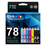 E-Z Ink Remanufactured Ink Cartridge Replacement for Epson 78 T078 Combo Pack to use with Artisan 50 Stylus Photo R260 R280 R380 RX580 RX595 RX680 Printer (7 Pack)