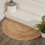AIESY® - Live Beautiful ! Handwoven D Shape Jute Rug Reversible Carpet for Farmhouse, Living Room & Bedroom (Natural Jute, 80 X 40 cm D)
