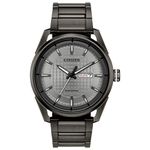 Citizen Eco-Drive Weekender Quartz Men's Watch, Stainless Steel, Gray (Model: AW0087-58H)