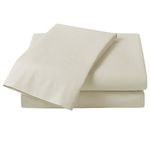 Just Contempo Plain Percale Fitted Sheet, King, Cream