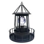 LED Solar Powered Lighthouse, 360 Degree Rotating Lamp Courtyard Decoration Waterproof Garden Smoke Towers Statue Lights for Outdoor Garden Pathway Patio