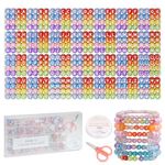 FZIIVQO 1450 Pieces Letter Beads, 28 Styles Acrylic 4x7mm Round Letter Beads Kits, Alphabet Beads A-Z Heart Pattern Beads and Smiley face beads for Bracelets Necklaces DIY Jewelry Making