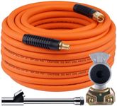 Dazakoot Truck Tire Inflator Kit, 3/8” x 50FT Hybrid Air Hose with 1/4" Chuck and 1/2" NPT Universal Gladhand Connection (350PSI Max Working Pressure)