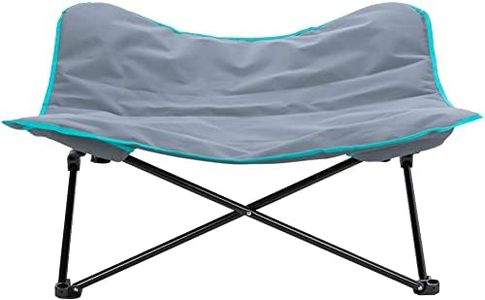 TRIXIE Lit de Camping pour Chien, 88 × 32 × 88 cm, Gris Foncé/Pétrole - 28216