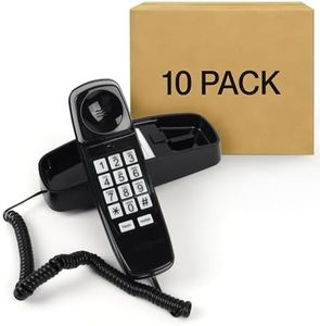 MCHEETA 10 Pack Corded Wall Phone, Landline Phones for Seniors with Large Buttons, Office Desk Phone with Adjustable Loud Volume & Lighted Keypad, Durable Basic Design for Home, Black