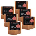 Simply Vedic Skin Detox 6-Pack Pink Kaolin Clay With Rose Essential Oil Soap Bar For Blemish Free Body, Hand, Face Natural Skin Healing | 100%Vegan, Cold Pressed With Coconut Oil |Hand-Made (3.5OzX 6)