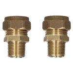 15mm Compression by 3/8" BSP Male Iron Thread European Flexible Tap Adapters (Pair)