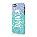 Personalised Compatible with iPhone 5 / 5s / SE 2016 Tirita Hard Case Cover PRINTED GLITTER, NOT REAL GLITTER Faded Glitter Marble Bling Sparkly Custom Initials Name Bling