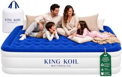 King Koil Air Mattress Cal King with Built-in Pump, Inflatable Blow Up Bed
