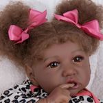 Milidool Black Reborn Baby Dolls Girl Lifelike Weighted African American Newborn Girl Dolls 20 Inch Realistic Baby Dolls That Look Real with Leopard Clothing Set and Accessories Gift for Kids Age 3+