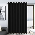 Deconovo Blackout Room Darkening Thermal Insulated Wide Panel Curtains for Bedroom 100Wx84L Inch Black 1 Panel