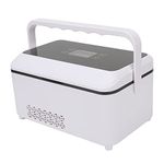 Fockety Medicine Refrigerator, 10W 0‑18℃ Adjustable USB Mini Insulin Cooler Box, Portable LED Display Insulin Cooler Case Tiny Fridge with Rechargeable Battery, for Car Travel Home