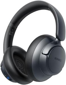 BERIBES Active Noise Cancelling Headphones, Wireless Over Ear Headphones with Microphone, 70H Playtime, Foldable Bluetooth Headphones with HiFi Audio, Deep Bass for Office, Travel, Gym