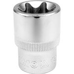 Yato YT-05227 Torx Socket of Size E22 & Length 28mm Suitable for 1/2 inch Drive Socket Wrench Set |S2 steel Chromium plated|Socket Tool Box|Used as Home & Mechanical Tools|Industrial Tool Power tool