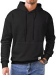 JMIERR Men's Hoodies Workout Sweatshirt Casual Fall Long Sleeve Geometric Texture Hooded Drawstring Pullover Sweatshirts with Pocket Black Medium