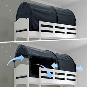 Alvantor Bed Canopy Tents Dream Privacy Space Twin Bunk Bed Sleeping Tents Indoor Pop Up Portable Frame Curtains Breathable Grey Cottage (Mattress Not Included) Reducing Light