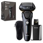 Panasonic Arc5 wet/Dry Electric Shaver & Trimmer for Men, 16-D Flexible Pivoting Head & Auto Cleaning & Charging System, ES-LV97-K, Black