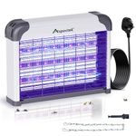 ASPECTEK Dual-Spectrum LED Bug Zapper Indoor, High-Voltage Electric Grid Mosquito and Fly Trap, 3 Long-Life UV LED Lamps (365/395nm), Kills Gnats, Moths, Wasps & Fruit Flies