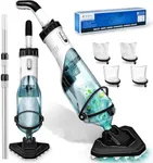 Handheld Spa Hot Tub Vacuum- Cordless Above Ground Pool Cleaner with 60" Extendable Pole, 60 Mins Running Time, 19 Gallons/Min Powerful Suction, Ideal for Cleaning Debris and Sand Underwater