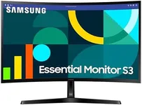 SAMSUNG 27" Essential S3 (S36GD) Series FHD 1800R Curved Computer Monitor, 100Hz, Game Mode, Advanced Eye Comfort, HDMI and D-sub Ports, LS27D366GANXZA, 2024