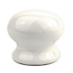 French Furniture Fittings Set of 6 Ceramic Knobs White Glaze (FFF) - Kitchen Cabinet Cupboard Door knobs, Cupboard, Chest, Furniture, Drawer Handles - Vintage Shabby Chic (35mm Diameter)