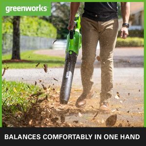 Greenworks 40V Cordless Leaf Blower – Lightweight, Battery Powered
