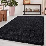 HMWD 5 cm High Pile Shaggy Shag Rug, Modern Rugs Living Room Extra Large Small Medium Rectangular Size Soft Touch Fluffy Deep Pile Living Room Area Rugs (Anthracite/Charcoal, 160x230 cm)