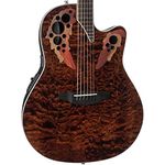 Ovation CE48P-TGE Celebrity Elite Plus Super Shallow Acoustic-Electric Guitar, Tiger Eye