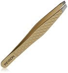 Revlon Hair Removal Tweezer, Gold Series Slant Titanium Coated, Diamond Particles For Maximum Grip, High Precision Tweezers for Men, Women & Kids ( Pack of 1)