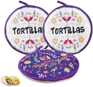 Lyellfe 3 Pack Tortilla Warmer Pouch, 12 Inch Insulated Cloth Taco Warmer Holder for Corn Flour Tortillas, Taco Tuesday Night, Halloween Party, Microwave Oven Freezer Safe