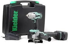 Kielder KWT-TPK-08 Mid Torque Impact Wrench & Angle Grinder Twin Pack, 2 x 5.0Ah Li-ion TYPE18 Battery, Charger & Case