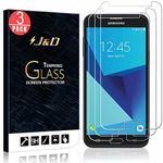 J&D Compatible for Samsung Galaxy J5 2017 Glass Screen Protector (3-Pack), Not Full Coverage, Tempered Glass HD Clear Ballistic Glass Screen Protector for Galaxy J5 (Release in 2017) Glass Film