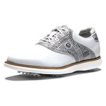 FootJoy Women's Traditions Golf Shoe, White/Black Plaid, 7