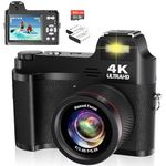 Digital Camera for Photography 4K 48MP Vlogging Camera with 32G SD Card Macro Lens & 3.0" 18X Digital Zoom Rechargeable Point and Shoot Cameras,Video Camera for Kids/Adult/Elderly/Beginners