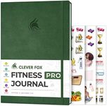 Clever Fox Fitness Journal PRO – Daily Workout Planner with Meal Planner & Habit Tracker – Gym Exercise Log Book for Women & Men – Fitness Planner Notebook – Lasts 6 Months, 7x10” - Forest Green